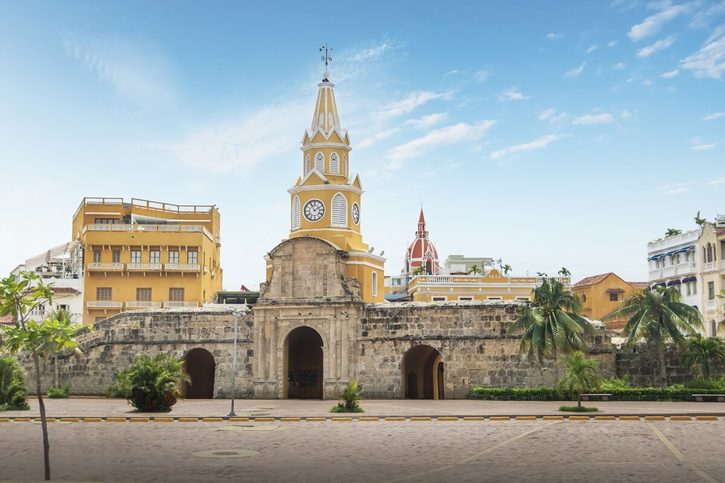 Cartagena de Indias - Historická brána s Hodinovou věží.