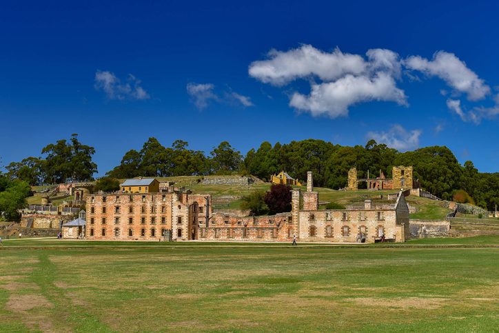 Vězeňská budova v Port Arthur v Tasmánii, Austrálie