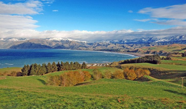 Krásná přírodní scenérie. Kaikoura, Nový Zéland