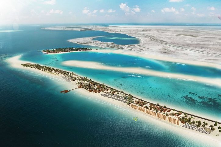 Pohled na ostrov Sir Bani Yas