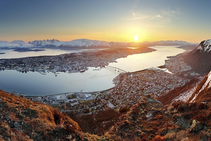 Tromsø - Letecký pohled na celé město Tromso 