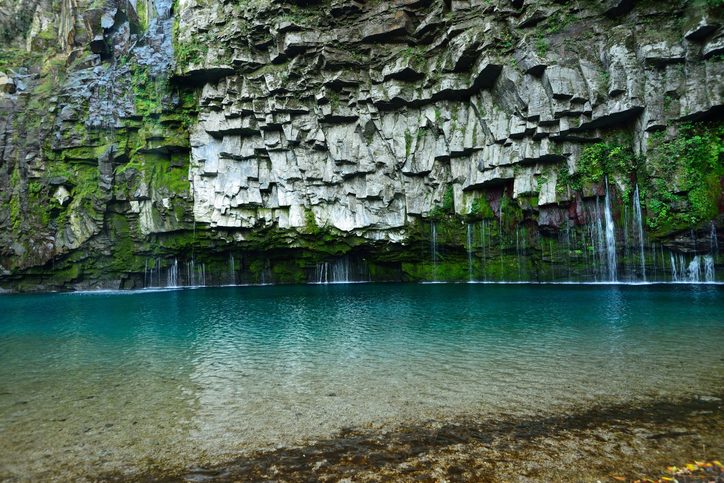 Dynamický vodopád Ogawa Kagoshima,Japonsko