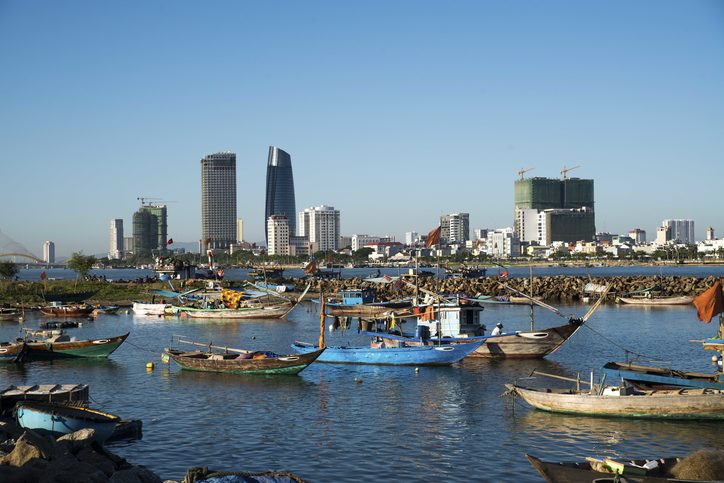 Pohled na město Da Nang, třetí největší město Vietnamu