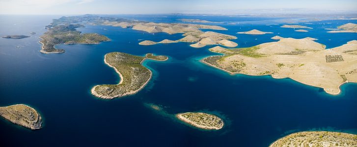 Šibenik - Letecký pohled na národní park Kornati 