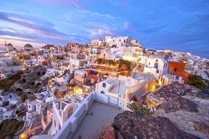 Santorini - Hlavního města Thira (Fira),