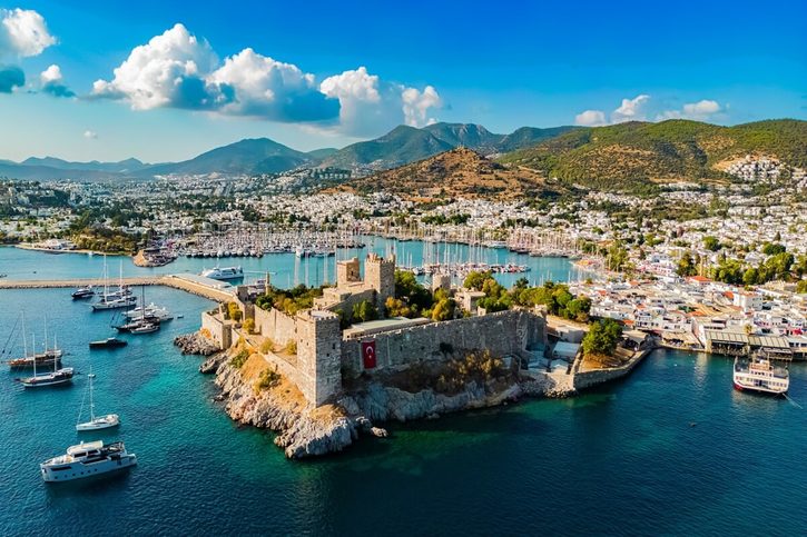 Bodrum - Letecký pohled na Bodrum a hrad sv. Petra 