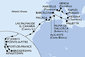 Francie, Itálie, Malta, Španělsko, Antigua a Barbuda, Svatý Vincenc a Grenadiny, Barbados, Martinik, Guadeloupe z Marseille na lodi MSC World Asia
