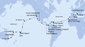 Austrálie, Nová Kaledonie, Vanuatu, Samoa, Americká Samoa, USA, Mexiko, Kostarika, , Panama, Dominikánská republika, Britské Panenské ostrovy, Svatý Martin, Španělsko, Itálie ze Sydney na lodi MSC Magnifica