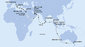 Austrálie, Singapur, Malajsie, Thajsko, Srí Lanka, Maledivy, Spojené arabské emiráty, Omán, Jordánsko, Egypt, Řecko, Itálie na lodi MSC Magnifica