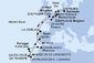 Belgie, Nizozemsko, Francie, Španělsko, Maroko, Portugalsko, Velká Británie, Německo ze Zeebrugge na lodi MSC Euribia