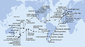 Itálie, Francie, Španělsko, Velká Británie, Maroko, Kapverdy, Brazílie, Argentina, Zámořské území Velké Británie, Chile, Francouzská Polynésie, Cookovy ostrovy, Nový Zéland, Austrálie, Nová Kaledonie, Vanuatská republika, Samoa, Americká Samoa, USA, Mexiko, Kostarika, Panama, Jamajka, Britské Panenské ostrovy, Svatý Martin, Belgie, Německo z Janova na lodi MSC Magnifica