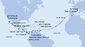 Francie, Španělsko, Portugalsko, Barbados, Grenada, Curacao, Kolumbie, Kostarika, Panama, Guatemala, Mexiko, USA z Marseille na lodi MSC Magnifica
