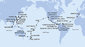Španělsko, Portugalsko, Barbados, Grenada, Curacao, Kolumbie, Kostarika, Panama, Guatemala, Mexiko, USA, Americká Samoa, Samoa, Fidži, Nový Zéland, Austrálie, Filipíny, Tchaj-wan, Japonsko, Jižní Korea, Čína, Vietnam, Singapur z Barcelony na lodi MSC Magnifica