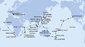 USA, Americká Samoa, Samoa, Fidži, Nový Zéland, Austrálie, Filipíny, Tchaj-wan, Japonsko, Jižní Korea, Čína, Vietnam, Singapur, Malajsie, Seychely, Mauricius, Reunion, Jihoafrická republika, Namibie, Kapverdy, Itálie na lodi MSC Magnifica