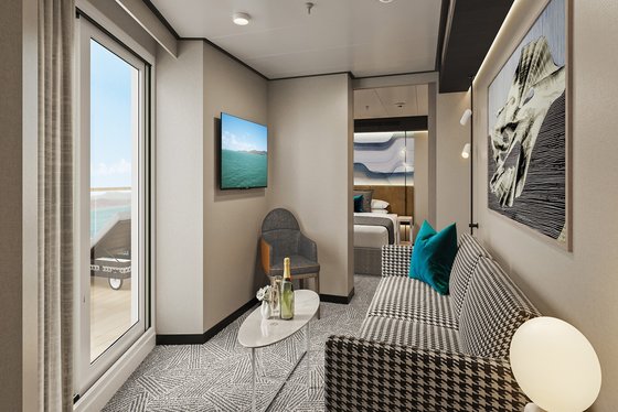 Apartmá s hlavní ložnicí a velkým balkonem na přídi (SK) - Norwegian Aqua