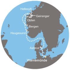 Německo, Dánsko, Norsko z Warnemünde na lodi Costa Favolosa