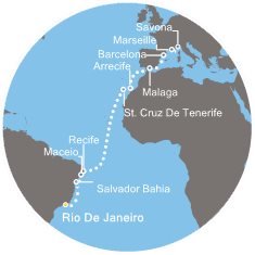Brazílie, Španělsko, Francie, Itálie z Rio de Janeira na lodi Costa Fascinosa