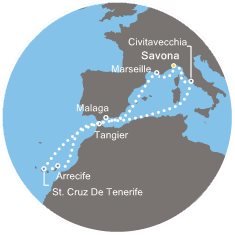 Itálie, Francie, Španělsko, Maroko ze Savony na lodi Costa Pacifica