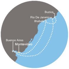 Uruguay, Argentina, Brazílie z Montevidea na lodi Costa Fascinosa