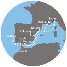 Itálie, Francie, Španělsko, Portugalsko, Velká Británie z Marseille na lodi Costa Fascinosa