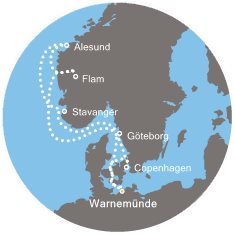 Německo, Dánsko, Norsko, Švédsko z Warnemünde na lodi Costa Fascinosa