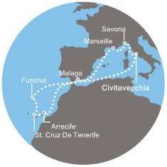 Itálie, Francie, Španělsko, Portugalsko z Civitavecchia na lodi Costa Favolosa