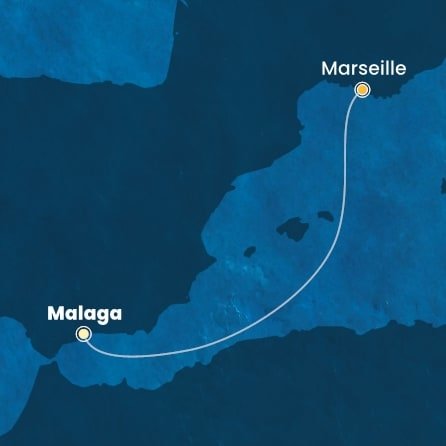Španělsko, Francie z Málagy na lodi Costa Pacifica