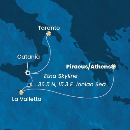 Řecko, Malta, Itálie z Pirea na lodi Costa Fascinosa