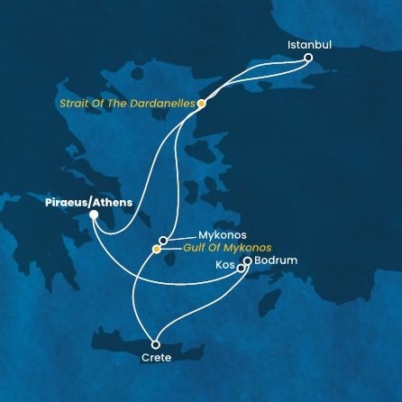 Řecko, , Turecko z Pirea na lodi Costa Fortuna