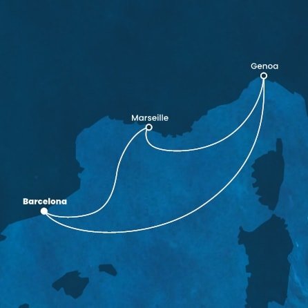 Španělsko, Francie, Itálie z Barcelony na lodi Costa Favolosa
