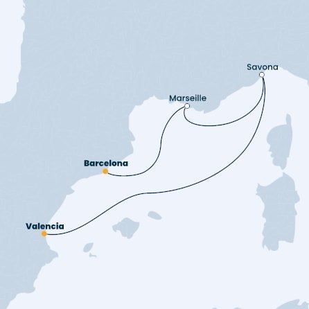 Španělsko, Francie, Itálie z Barcelony na lodi Costa Diadema