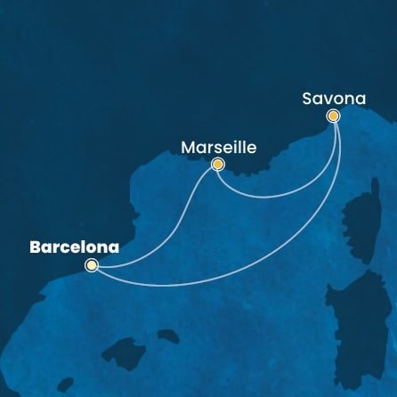 Španělsko, Itálie, Francie z Barcelony na lodi Costa Toscana