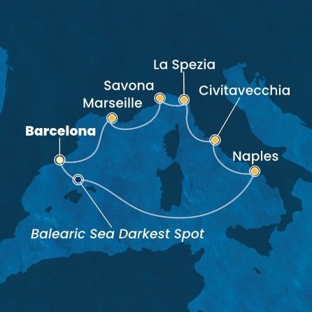 Španělsko, Itálie, Francie z Barcelony na lodi Costa Toscana