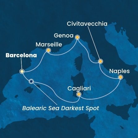 Španělsko, Itálie, Francie z Barcelony na lodi Costa Toscana