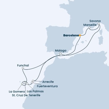 Španělsko, Francie, Itálie, Portugalsko z Barcelony na lodi Costa Fortuna