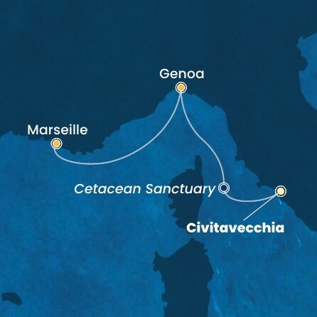 Itálie, Francie z Civitavecchia na lodi Costa Smeralda