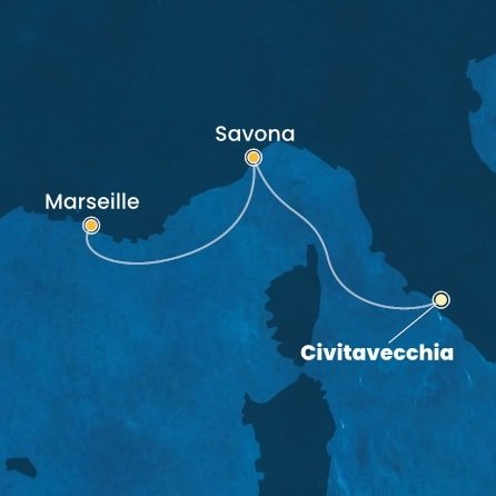 Itálie, Francie z Civitavecchia na lodi Costa Toscana