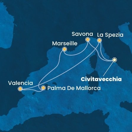 Itálie, Francie, Španělsko z Civitavecchia na lodi Costa Pacifica