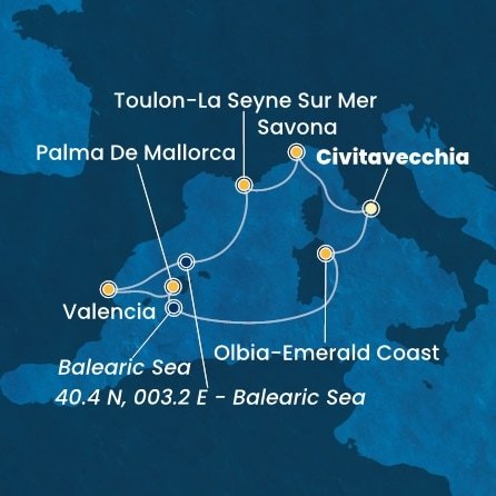 Itálie, Francie, Španělsko z Civitavecchia na lodi Costa Pacifica
