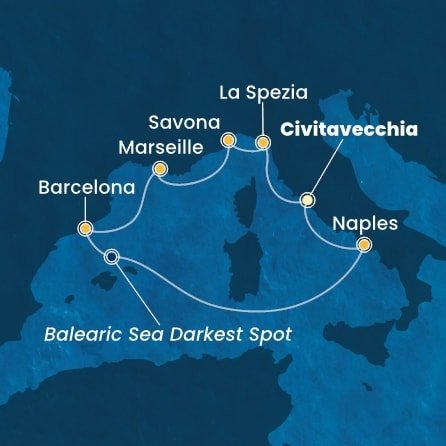 Itálie, Francie, Španělsko z Civitavecchia na lodi Costa Toscana