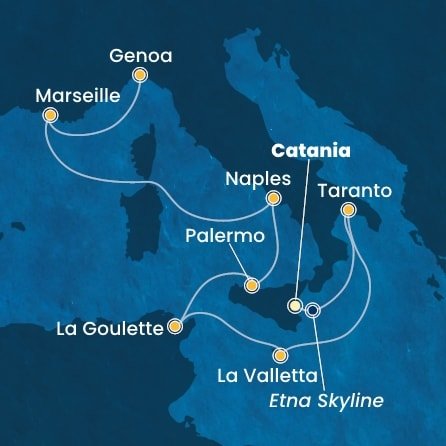 Itálie, Kefalonie, Řecko, Malta na lodi Costa Fascinosa