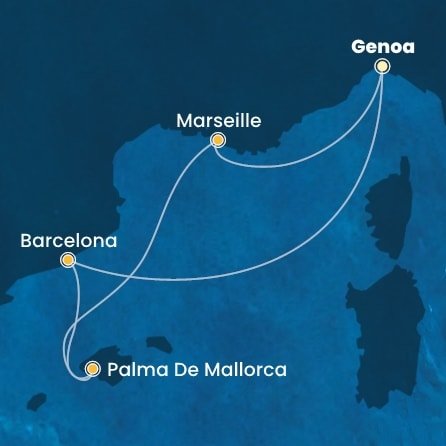 Itálie, Španělsko, Francie z Janova na lodi Costa Toscana