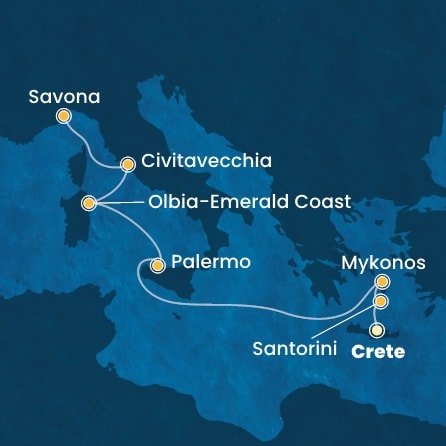 Řecko, Itálie z Heraklionu na lodi Costa Pacifica