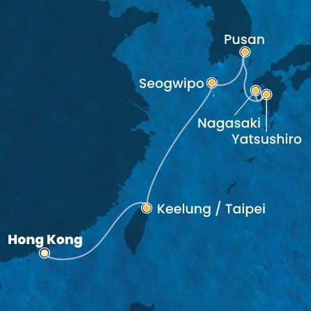 Čína, Tchaj-wan, Jižní Korea, Japonsko z Hong Kongu na lodi Costa Serena