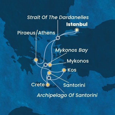 Turecko, Řecko z Istanbulu na lodi Costa Fortuna