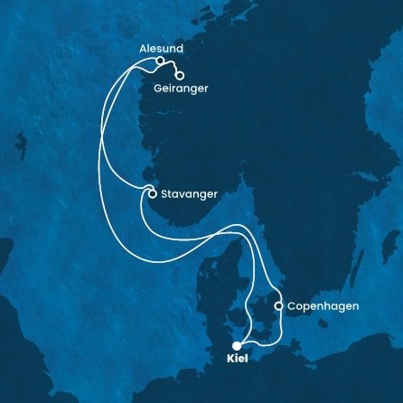 Německo, Dánsko, Norsko z Kielu na lodi Costa Diadema