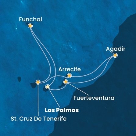 Španělsko, Portugalsko, Maroko z Las Palmas na lodi Costa Fortuna