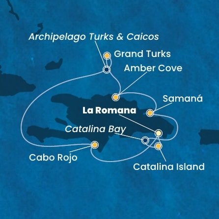 Dominikánská republika, Zámořské území Velké Británie z La Romany na lodi Costa Pacifica