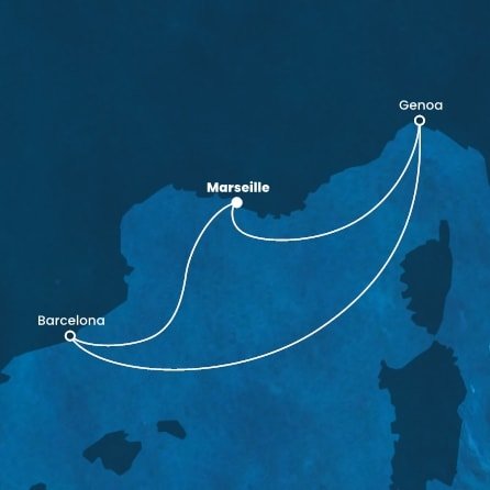 Francie, Itálie, Španělsko z Marseille na lodi Costa Favolosa