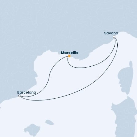Francie, Španělsko, Itálie z Marseille na lodi Costa Pacifica